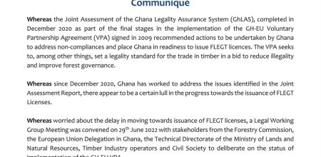 Don’t Re-table Confiscated Timber as a Precondition for Ghana’s VPA Readiness – CSOs to EU